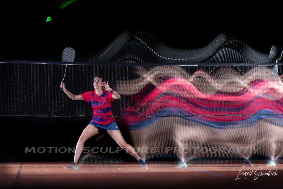 Image de Mouvement Badminton avec le procédé Motion Sculpture.