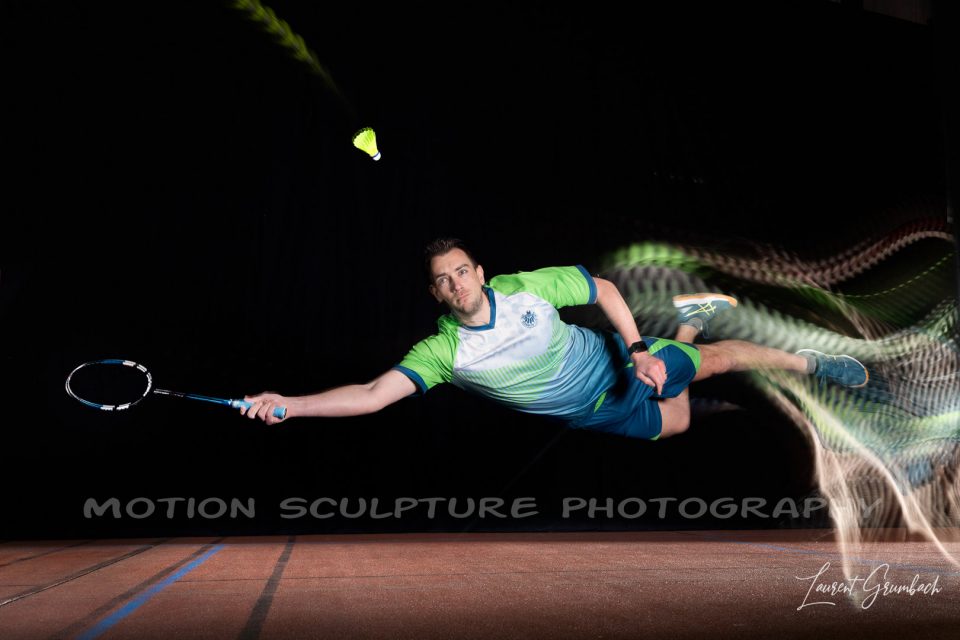 Mouvement Badminton avec le procédé Motion Sculpture